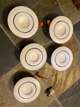 90cri Juno Lighting 661209498816 Lot Of 5 4 Inch 600 Lumens 10.5 Watt 3000k White Led Recess