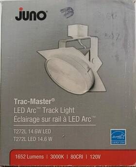 14.6w Juno T272l Nib Trac-master Led Arc Track Light 120 Volt 1652 Lumens
