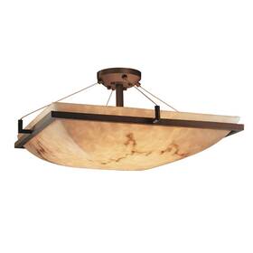 Fal-9782-25-dbrz-led5-5000 Justice Design Lumenaria Ring 24 Inch Semi-flush Sq Dk Brz Led