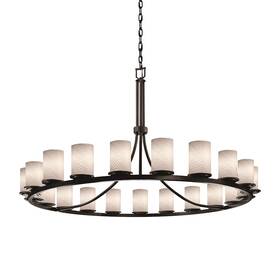 Fsn-8716-10-weve-mblk Justice Design Fusion 21 Lt 34 Inch Chandelier Black/weave -