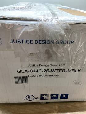 Justice Design Group 000100500004 Gla-8443-26-wtfr-mblk-led3-2100 Luce 3 Light 25 Inch Wide Led Black