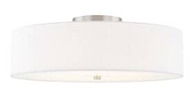 Fab-9763-whte-nckl Justice Design Group Fab-9763 Classic 6 Light 30 Inch W Semi-flush - White