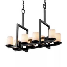 Fsn-8718-10-opal-mblk Justice Design Group - Chandeliers Indoor Lighting