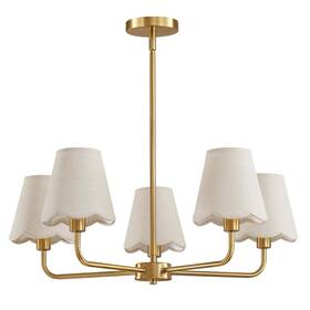 Kaisite 8231ch-05gd-us Modern Gold Chandelier 5light Farmhouse For Dining Room Industrial