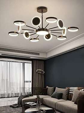 Kaiyuan 748521001105 Dimmable Modern Led Ceiling Light For Living Roomblack Sputnik Chandelierslargr