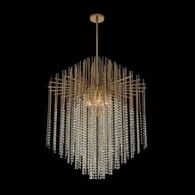 037656-038-fr001 Kalco Estrella 32 Pendant Light-crystal And Gold Elegance