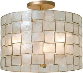 505840ol Kalco Three Light Semi Flush Mount Roxy Oxidized Gold Leaf