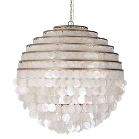 521158pab Kalco 521158 Sphere 8 Light 36 Inch W Pendant - Pearlized Antique Brass