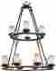 Kall Home Co Iron 12 Light Round Chandelier Glass Shades Pendant Lamp Ceiling Lighting 0739105801198