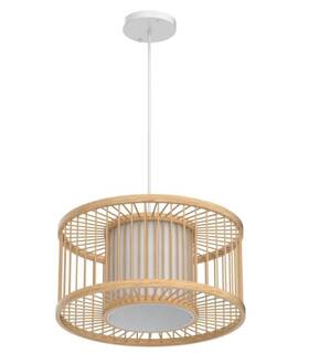 Karjearl 632770357635 Rattan Pendant Lights 15.8 Inch Boho Wicker Light Handwoven Chandelier