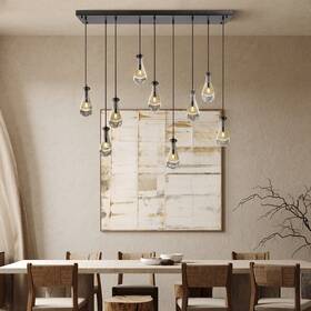 Kayla 689163744336 Raindrop Chandelier Modern Glass Pendant Light Bulb