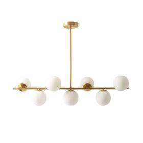 Kco 768420229615 Lighting Modern Brass Linear Chandelier Pendant Light 7-lights Gold And White