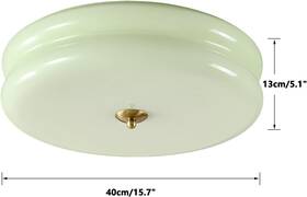 C1077-g Kco Lighting Led Flush Mount Ceiling Light Mint Green Glass - For Parts
