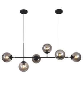 L1039-bs Kco Lighting 6-light Mid Century Modern Rectangle Sputnik Chandelier Black Farmho