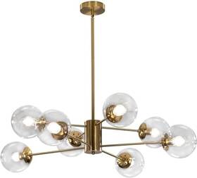 B0b185sgn6 Kco Lighting 8-light Sputnik Chandelier Brass Clear Glass Globe Mid Century