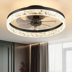 Amz-tbl-047 Kdg 15.8 Inch Low Profile Led Ceiling Fans With Light Reversible Flush Mount Wit