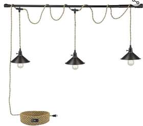 Kenmi 616361384156 Triple Plug In Pendant Lights With Cord Hanging Lamp Kit Switch 22 Ft Long