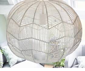 94149wh Kenroy Homes Home Rattan White Modern Snaggle Pendant Hanging Light