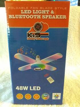 70727 Kentucky Tactical Supply New Led 48 Watt Color Changing Light With Remote And Bluetooth Speaker