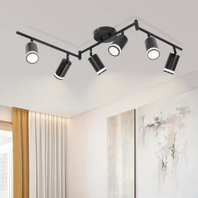 Gu10 Ketom 445057823807 6-light Track Lighting Fixtures Ceiling Black Led Spotlight Moder