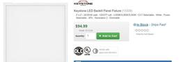 Kt-bpled40ps-22-8csa-vdim Keystone 843654133393 13339 - /g2 Indoor Square Flat Panel Led