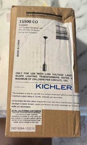 15500co Kichler 15500 1 Light 2 Inch Wide Outdoor Mini Pendant - Copper