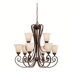 1828tz Kichler Willowmore 9-light Chandelier Tannery Bronze New