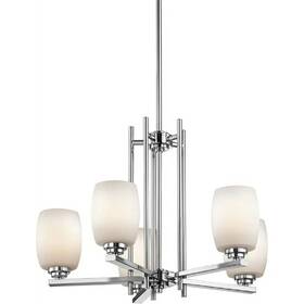 1896ch Kichler Lighting Eileen 5lt Chandelier Chrome Finish Etched Opal Glass