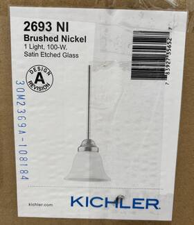 2693ni Kichler Lighting Wynberg 1-light Mini Pendant Fixture In Brushed Nickel