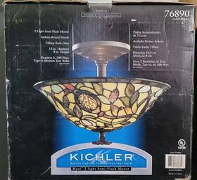 76890 Kichler 38088 Maui 2 Light Semi-flush Mount Model#