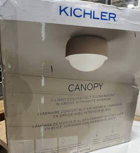38260 Kichler Canopy Ceiling Light In Griege Flush Mount - Used
