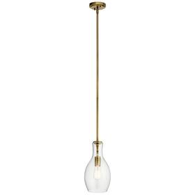42456nbr Kichler Everly Pendant 1-light 100 Watts Natural Brass