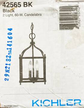 42565bk Kichler Larkin Black Traditional Kitchen Hanging Chandelier Light Needs Assembly