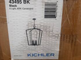 43495bk Kichler 43495 Black Abbotswell 6-light 25 Inch W Chandelier Missing Light Stem Cover
