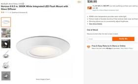 43855whled30t Kichler Horizon 1-light 6.5-in White Led Flush Mount Light Energy Star - 18 Ct