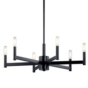43859bk Kichler 43859 Erzo 6 Light 26 Inch W Chandelier - Black