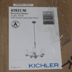 43923ni Kichler Joelson 5 Light Chandelier Brushed Nickel 19.75 Inch