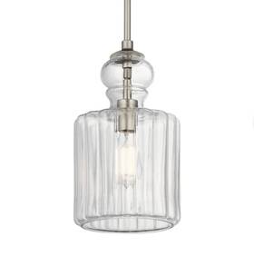 43954ni Kichler Riviera 14 Inch 1 Light Ceiling Mounted Mini Pendant - Nickel