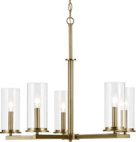 43999ni Kichler 43999 Nickel Crosby 5-light 26.25 Inch W 1 Tier Candle Style Chandelier