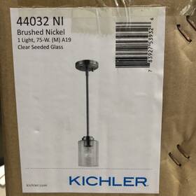 44032-ni Kichler 44032ni 1-light Brushed Nickel Mini Pendant Light Clear Seeded Glass