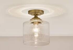 44033-nbr Kichler Winslow 8.5 Inch Natural Brass Semi-flush Ceiling Light With Seeded Glass