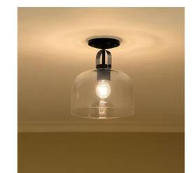 44033bk Kichler Kaelix 10 Inch 1-light Semi Flushmount With Clear Glass In Black