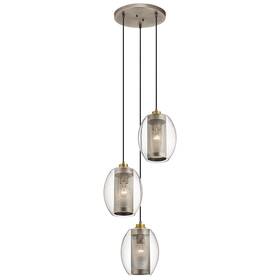 44103ap Kichler 44103 Pewter Asher 3-light 17-1/4 Inch W Multi Light Pendant