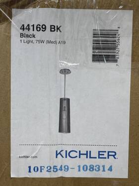 44169bk Kichler Linara Single Light 6 Inch Wide Mini Pendant - Black Read