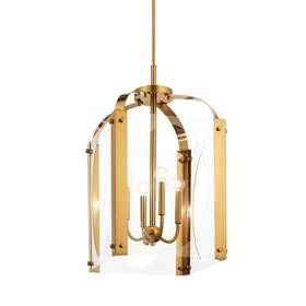 52024fxg Kichler 52024 Pytel 4 Light 17 Inch W Single Pendant Fox Gold Chandelier