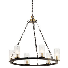 52107 Kichler Mathias 6 Light 25inch.w Chandelier Bronze