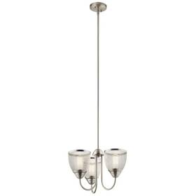 52268ni Kichler Voclain 18in 3-light Brushed Nickel Vintage Industrial Chandelier Lamp