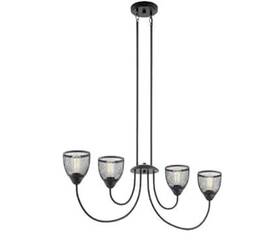 52273bk Kichler Voclain Pendant 4-light 300 Total Watts Black
