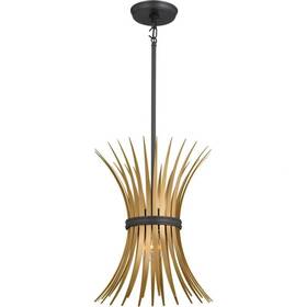 52460bk Kichler Baile 12.7 Inch 1 Light Mini Pendant In Natural Brass And Black