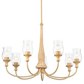 52469wmp Kichler - Melis 36 Inch Wide 7 Light Chandelier Warm Maple Wood